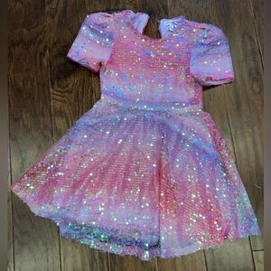 Girls Sequin pink and purple Rosie and honey dress